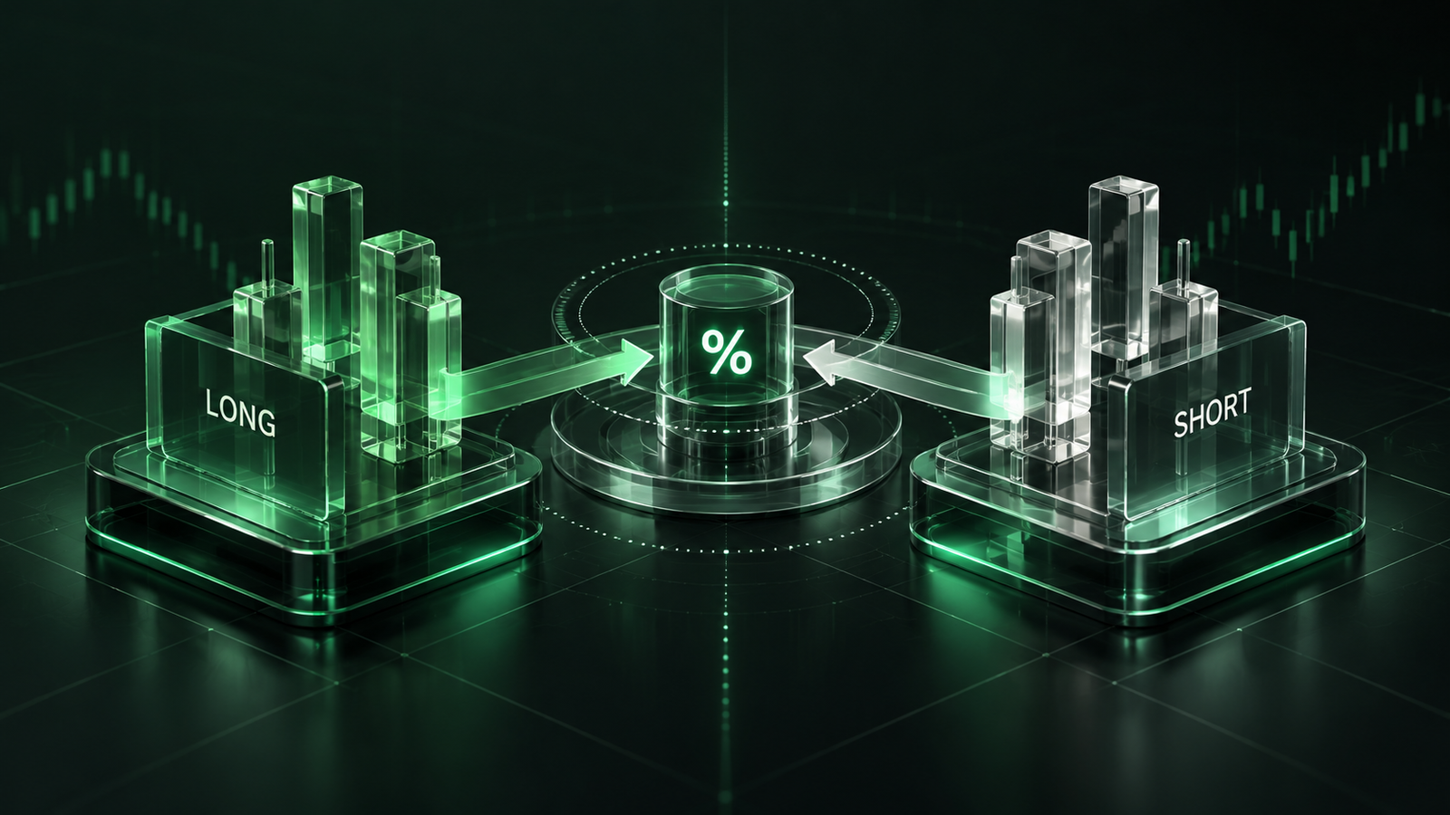 Стеклянная схема Funding Rate между длинными и короткими позициями