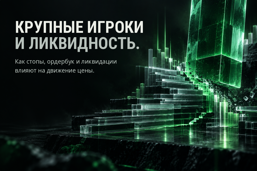 Крупные игроки и ликвидность: как стопы, ордербук и ликвидации влияют на цену