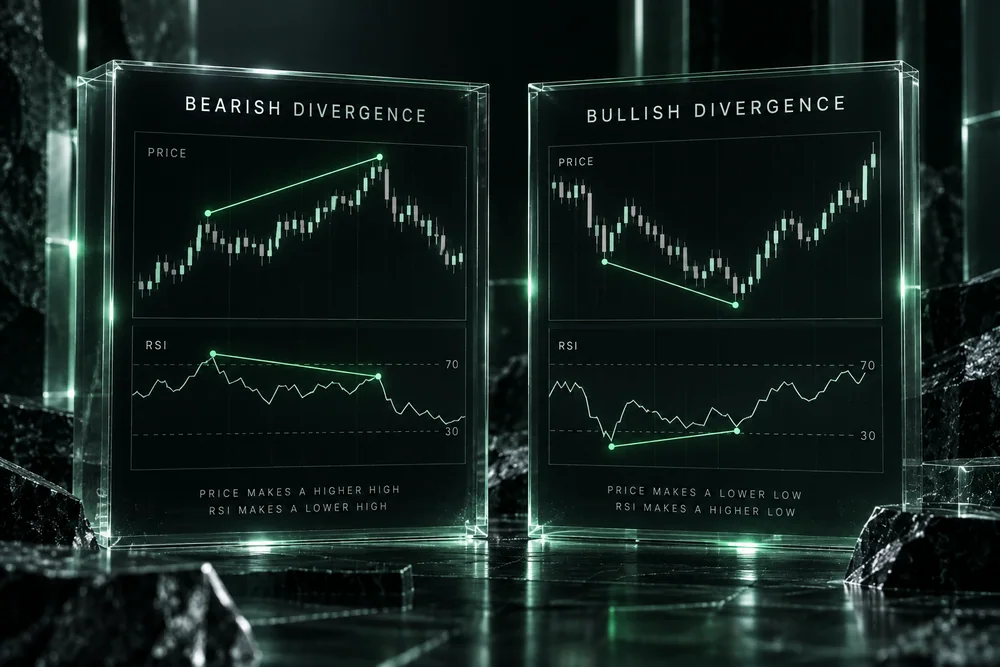 Бычья и медвежья дивергенция RSI